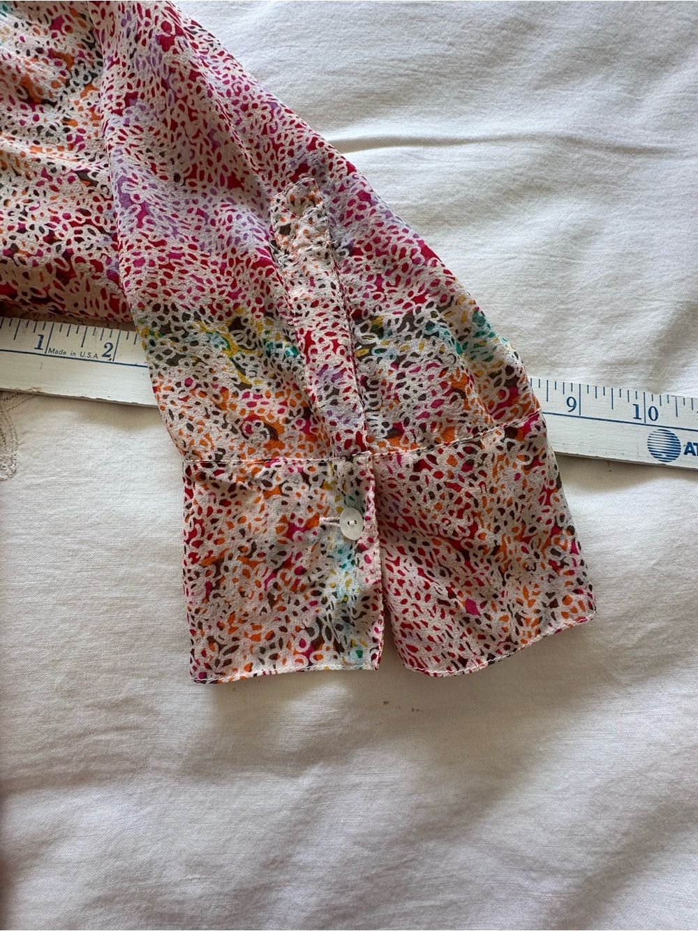 Johnny Was Silk Spring Ruffled Top, Medium - Picture 11 of 12
